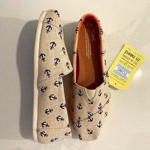Toms Classic Slip Ons - Anchor print